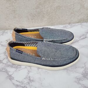 Cole Haan Cloudfeel Weekender Slip-On Canvas Sneakers Blue Chambray